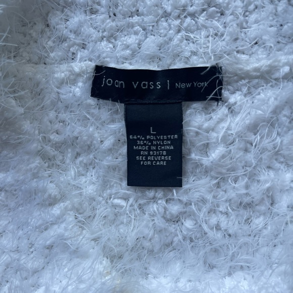 Joan Vass White Cozy Sweater Size L - Picture 9 of 10